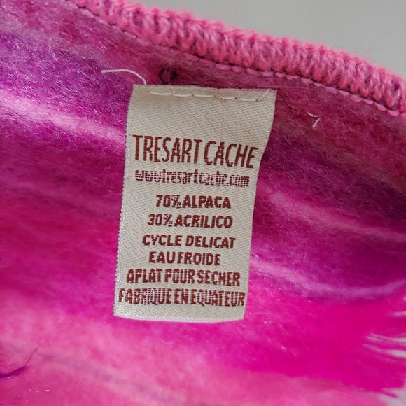 Tresart Cache Alpaca Scarf Striped Pink - Picture 6 of 8